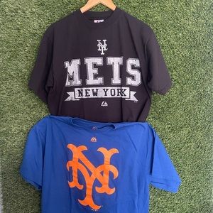 New York Mets MLB Majestic T-Shirt Combo Size Large and Size XL